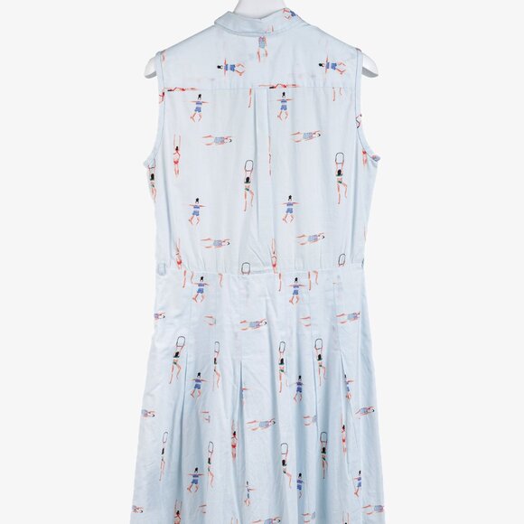 Ottod’Ame Swimmers Blue Sleeveless Poplin Shirtdress - Picture 2 of 11